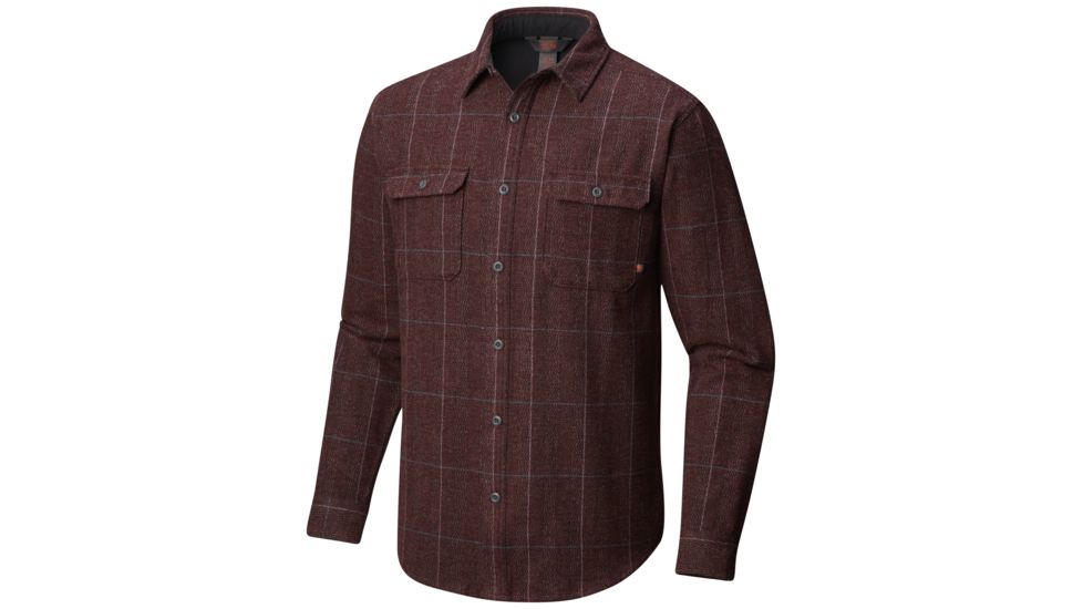 Mountain Hardwear Walcott Long Sleeve Flannel Shirt - Mens, Woodsmoke, Medium, 1677331266-M