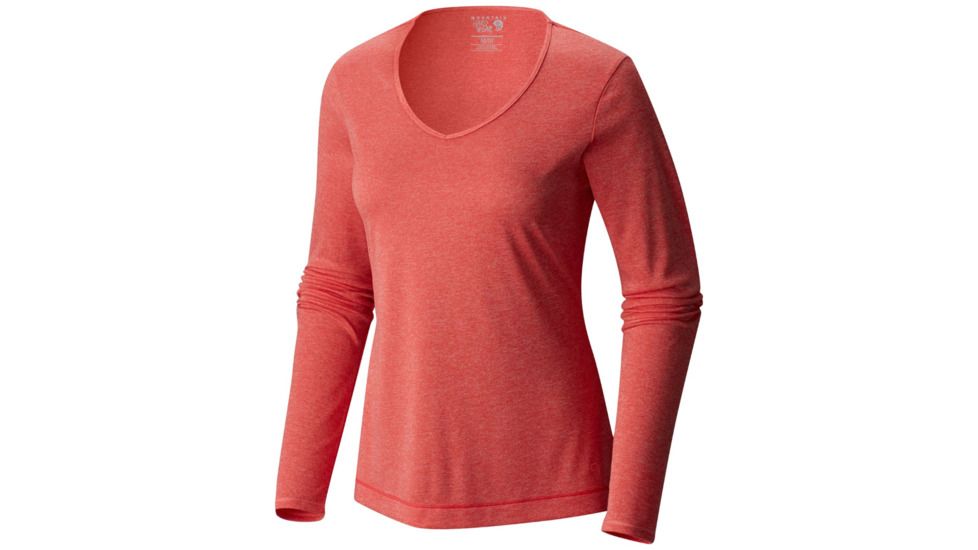 Mountain Hardwear Wicked Printed Long-Sleeve T - Womens, Heather Scarlet Red, Medium OL6846680-M