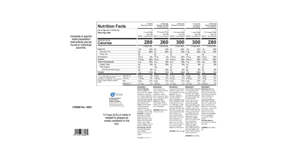 Mountain House 3-Day Emergency Food Kit Clean Label, 83608