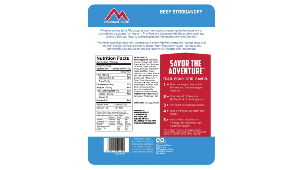 Mountain House Beef Stroganoff ProPak, 50152