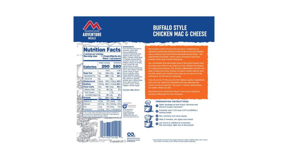 Mountain House Buffalo Style Chicken Mac and Cheese Cl, 55101