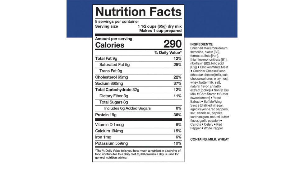 Mountain House Buffalo Style Chicken Mac &amp; Cheese, 8 Servings, 30101