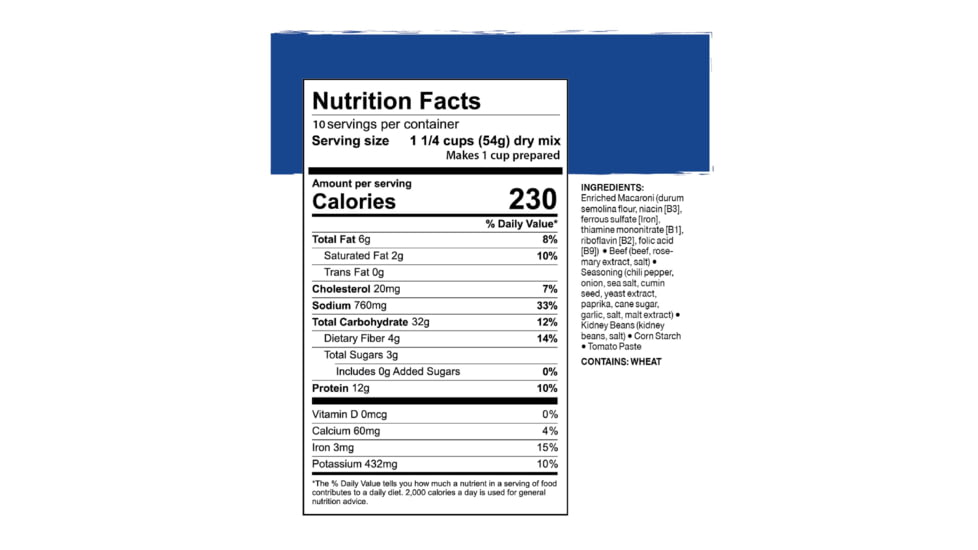 Mountain House Chili Mac with Beef, 10 Servings, 30106