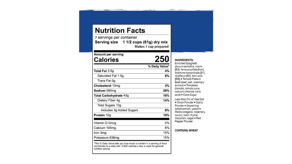 Mountain House Classic Spaghetti with Meat Sauce, 7 Servings, 30120