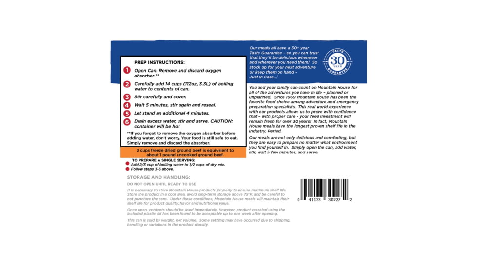 Mountain House Ground Beef - Bulk mtn0003