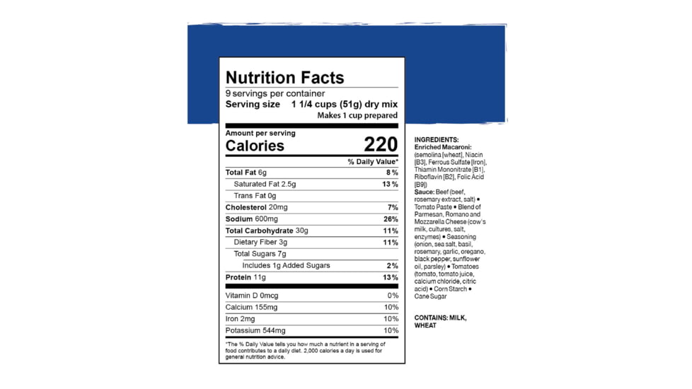 Mountain House Lasagna with Meat Sauce, 9 Servings, 30125
