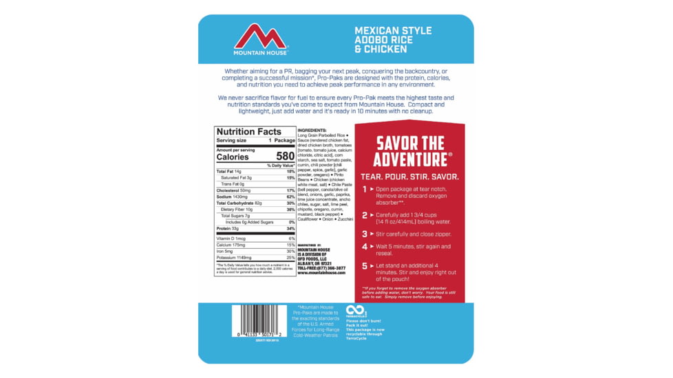 Mountain House Mexican Adobo Rice and Chicken, 136.4 g, 50171