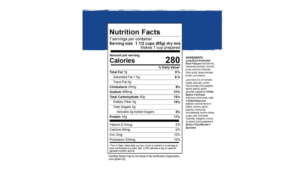 Mountain House Mexican Style Adobo Rice with Chicken, 7 Servings, 30176