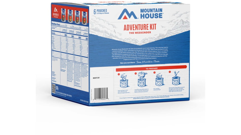 Mountain House Adventure Weekender Kit Can Pouches Total/Kit