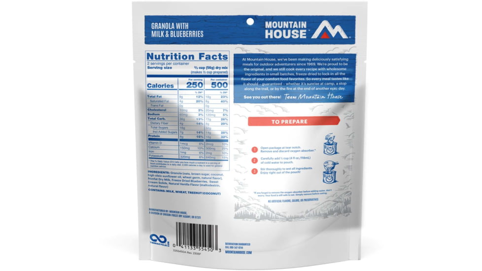 Mountain House Granola w/Milk / Blueberries Pouch