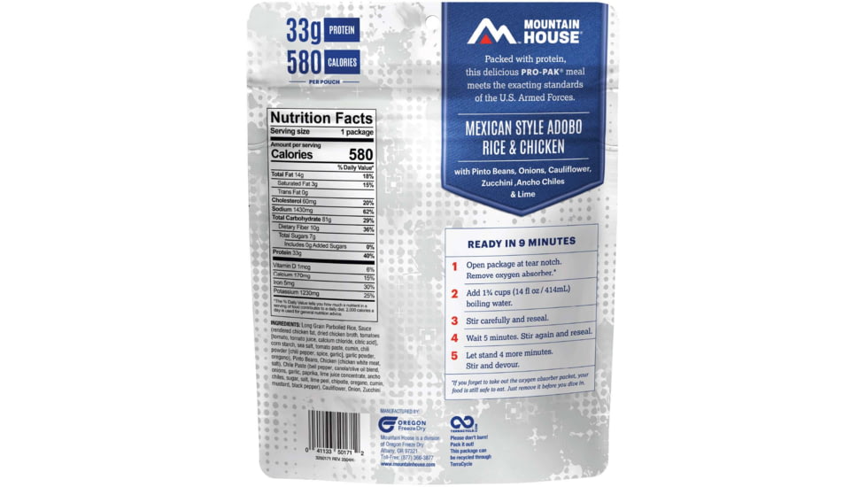 Mountain House Mexican Adobo Rice and Chicken Pouch
