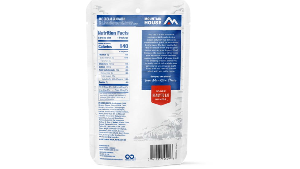 Mountain House Mint Chocolate Chip Ice Cream Sandwich Pouch