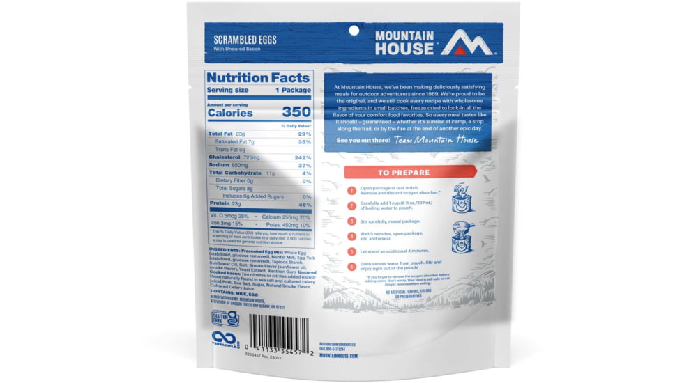 Mountain House Scrambled Eggs with Bacon Pouch