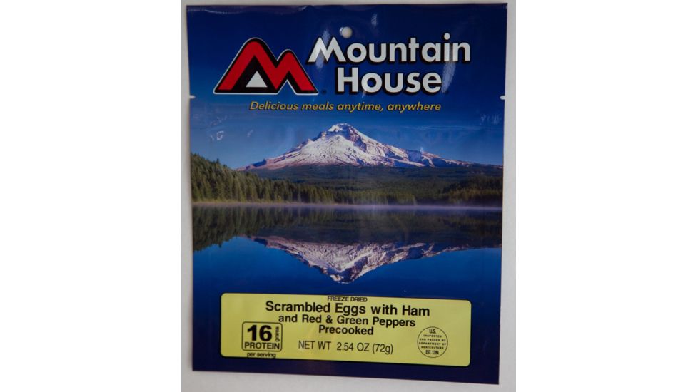 Mountain House Scrambled Eggs w/ Ham, Red and Green Peppers - Single Serving