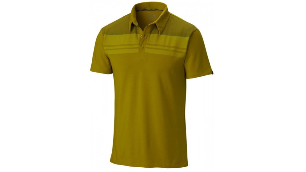 Mountain Hardwear DrySpun Stripe Short Sleeve Polo - Mens-Python Green-Large mth1139-Python Green-Large