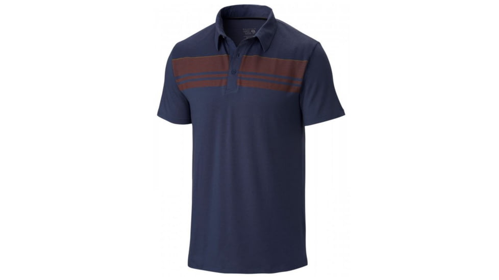 Mountain Hardwear DrySpun Stripe Short Sleeve Polo - Men's-Zinc-X-Large