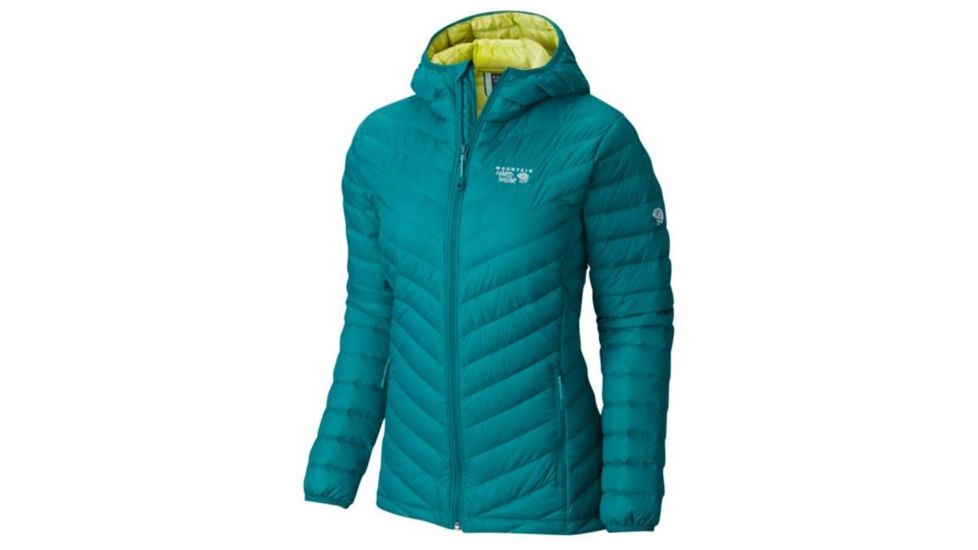 Mountain Hardwear Micro Ratio Hooded Down Jacket - Women's-Teal Green/Bolt-X-Small