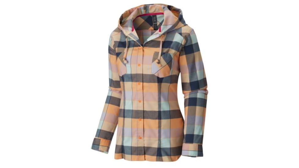 Mountain Hardwear Stretchstone Flannel Hooded Shirt - Women's-Peach-X-Large