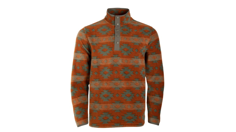 Mountain Khakis Col Printed Quarter Snap Classic Fit - Mens, Clay, XL, P10803CLAYXL