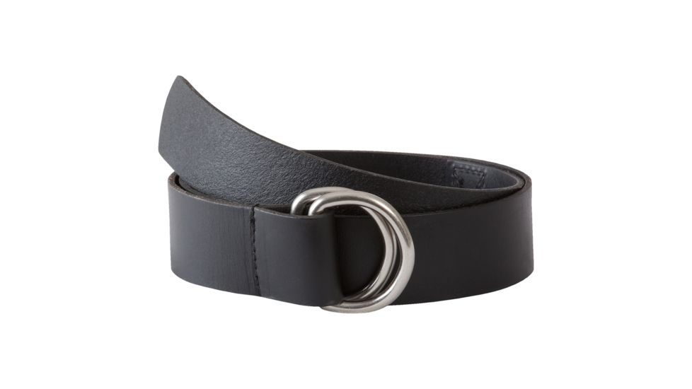 Leather D-Ring Belt - Mens-Black-X-Large