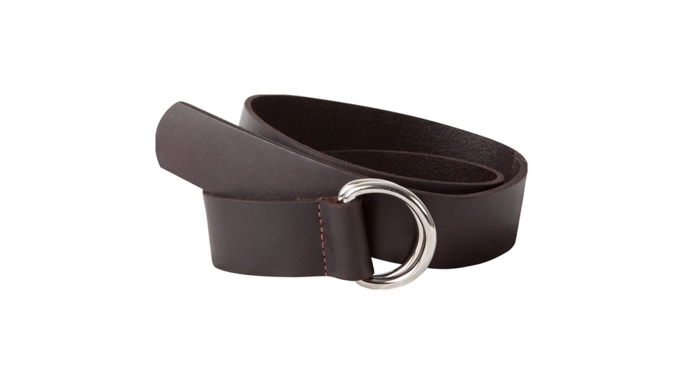 Leather D-Ring Belt - Mens-Brown-Large