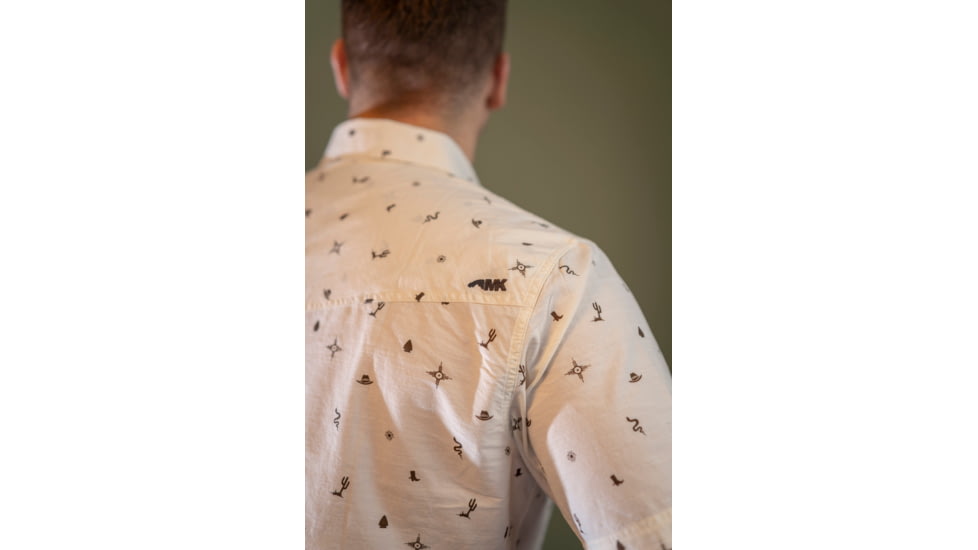 Mountain Khakis Rodeo Printed Short Sleeve Woven Shirt Classic Fit - Mens, Parchment, L, O84102PARCHMENTL