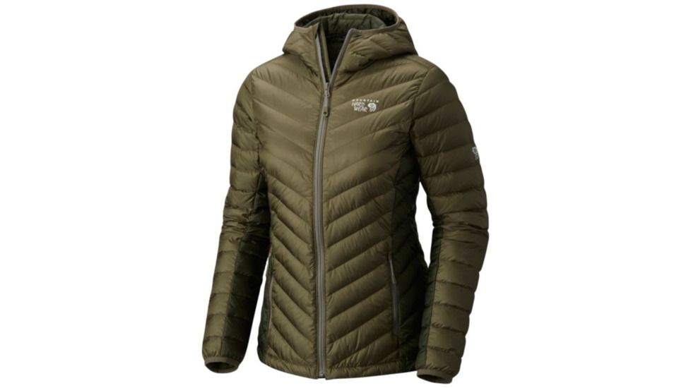 Mountain Hardwear Micro Ratio W Hooded Dow-Stone Green, Su, Stone Green, Surplus Green, L, 1677081397-L