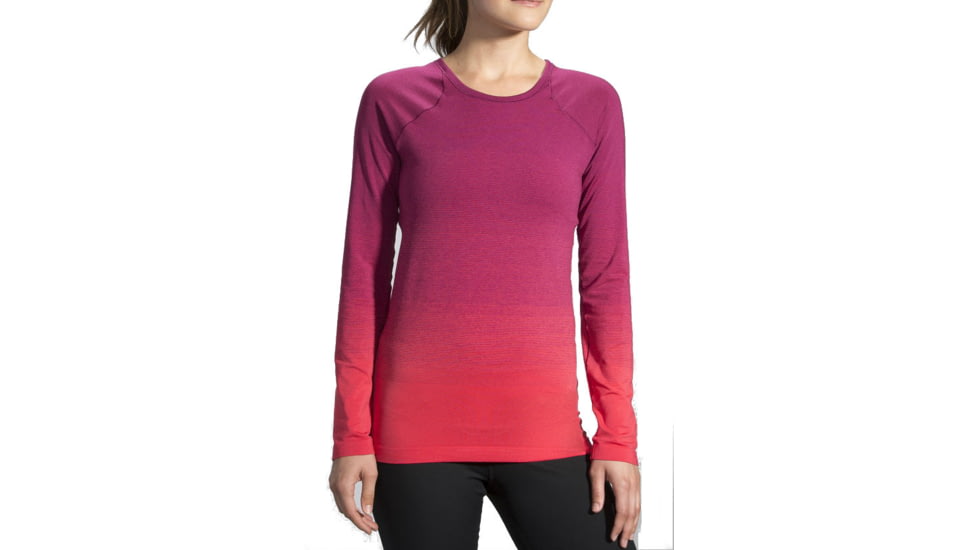 Moving Comfort Streaker Long Sleeve Top - Women's-Poppy/Sangria-Small