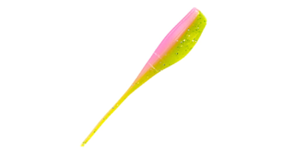 Mr. Crappie by Strike King Lightning Shad, Soft Plastic Grub Fishing Lure, Electric Chicken, 2in, 15-Pack, MRCLS2-60, MRCLS2-60