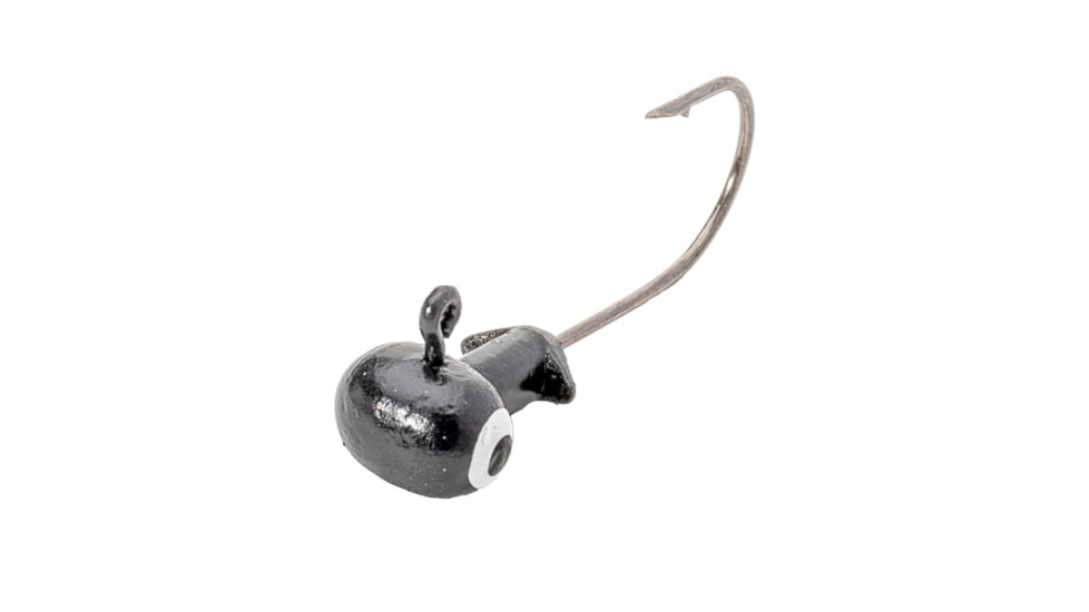 Strike King Mr. Crappie Sausage Head Jighead, Unique Wide Head Shape, Number 2 Hook, 1/8oz, 6-Pack, Black, MRCSHJH18-10