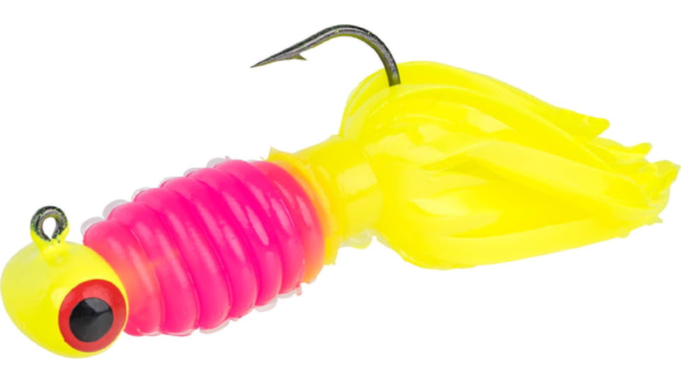 Mr. Crappie by Strike King Sausage Head, Pre-Rigged Jig Fishing Lure, HotChicken.com, 1/16oz, 3-Pack, MRCSH116-242, MRCSH116-242
