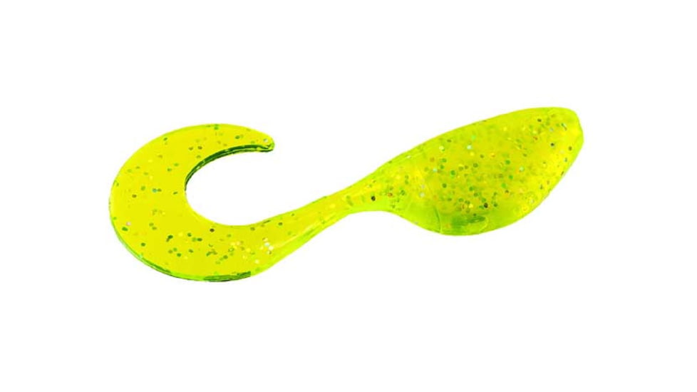 Mr. Crappie by Strike King Shadpole Curlytail, Soft Plastic Curly Tail Grub, Chartreuse Shiner, 2in, 15-Pack, MRCSPCT-195, MRCSPCT-195
