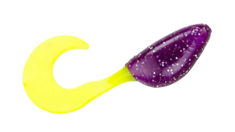 Mr. Crappie by Strike King Shadpole Curlytail, Soft Plastic Curly Tail Grub, Junebug Chartreuse, 2in, 15-Pack, MRCSPCT-188, MRCSPCT-188