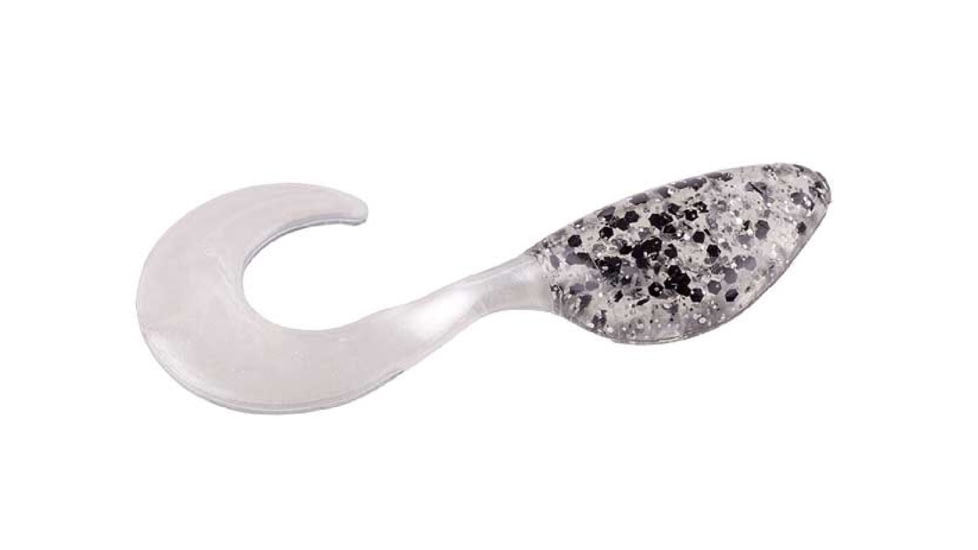 Mr. Crappie by Strike King Shadpole Curlytail, Soft Plastic Curly Tail Grub, Salt and Pepper, 2in, 15-Pack, MRCSPCT-164, MRCSPCT-164