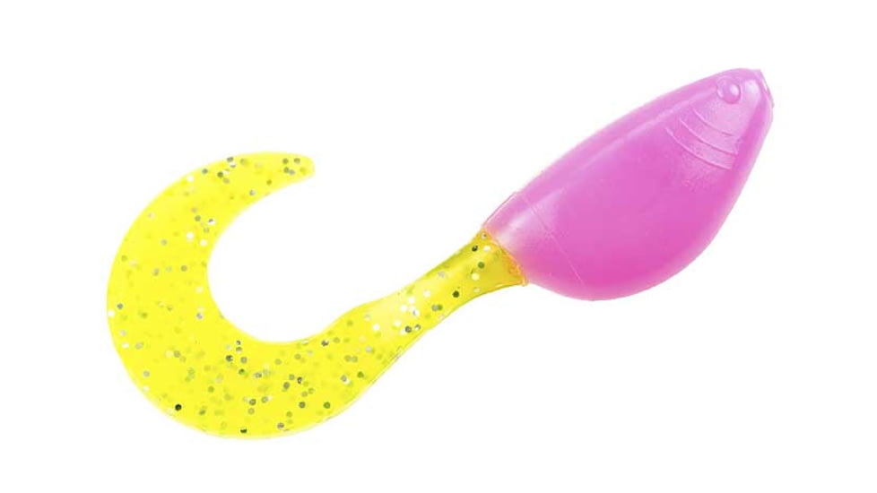 Mr. Crappie by Strike King Shadpole Curlytail, Soft Plastic Curly Tail Grub, Electric Chicken, 2in, 15-Pack, MRCSPCT-60, MRCSPCT-60
