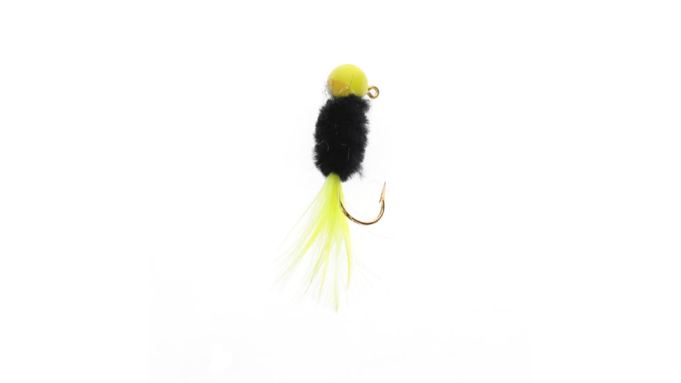 Mr. Crappie by Strike King Slab Daddy Live Hair, Hair Jig Fishing Lure, Tuxedo Black Chartreuse, 1/8oz, 2-Pack, MRCSBLHJ18-183, MRCSBLHJ18-183