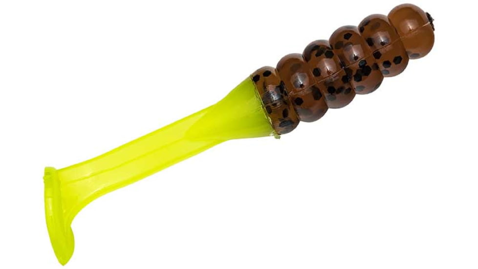 Mr. Crappie Slabalicious Glow Soft Bait, Pumpkinsee/Chartreuse Glow, MRCSLC-48G