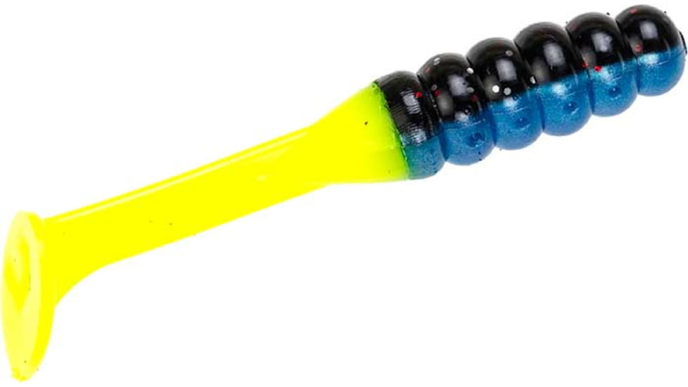 Mr. Crappie by Strike King Slabalicious, Soft Plastic Paddle Tail Grub Fishing Lure, Blue Tuxedo, 2in, 15-Pack, MRCSLC-226, MRCSLC-226