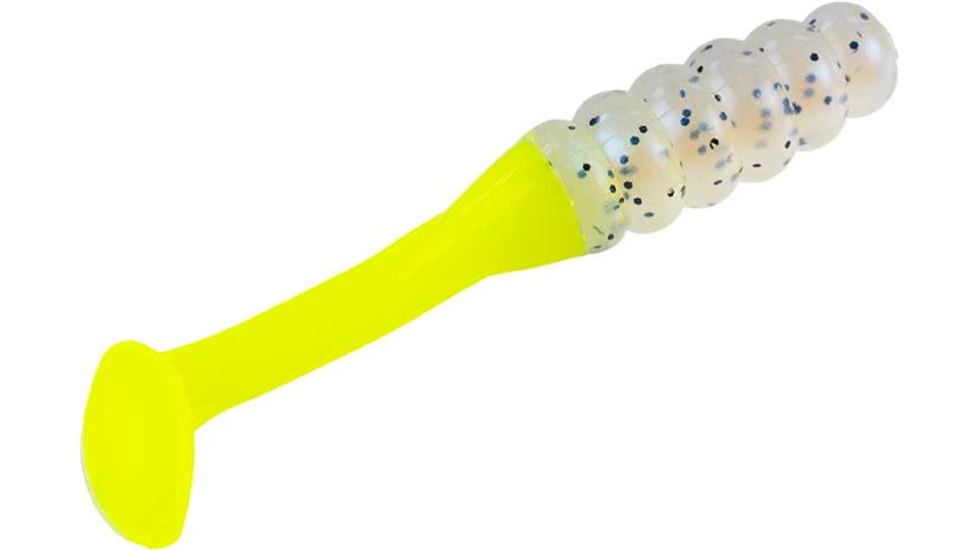Mr. Crappie by Strike King Slabalicious, Soft Plastic Paddle Tail Grub Fishing Lure, Monkey Shine, 2in, 15-Pack, MRCSLC-227, MRCSLC-227