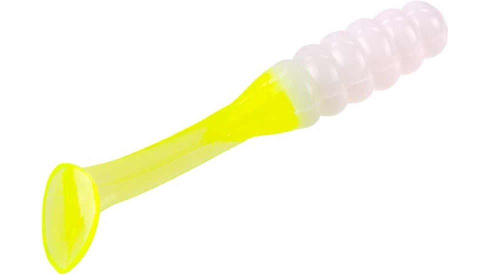 Mr. Crappie by Strike King Slabalicious, Soft Plastic Paddle Tail Grub Fishing Lure, Refrigerator White, 2in, 15-Pack, MRCSLC-186, MRCSLC-186