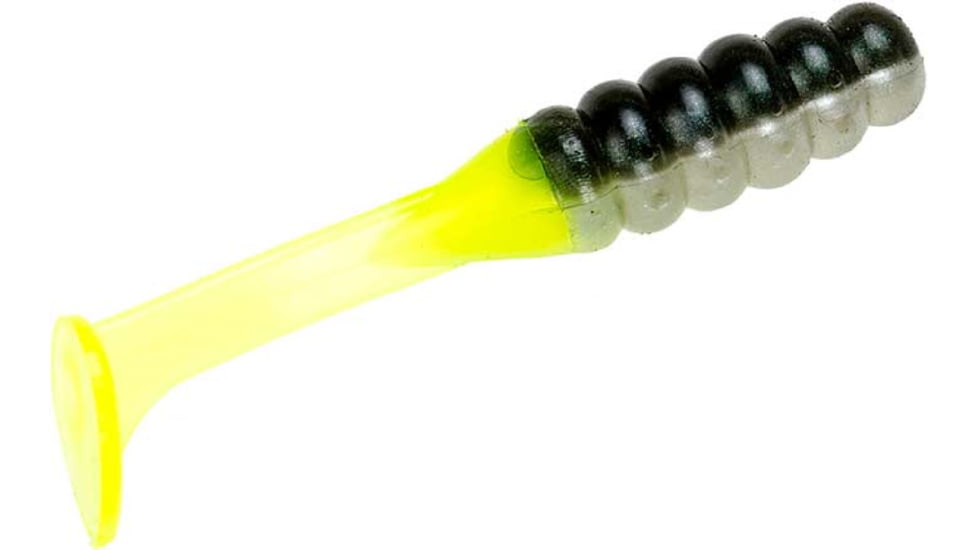 Mr. Crappie by Strike King Slabalicious, Soft Plastic Paddle Tail Grub Fishing Lure, Tennessee Shad Chartreuse Tail, 2in, 15-Pack, MRCSLC-235, MRCSLC-235