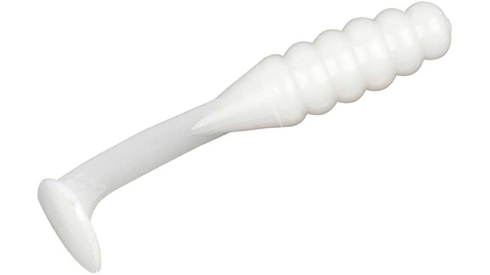 Mr. Crappie by Strike King Slabalicious, Soft Plastic Paddle Tail Grub Fishing Lure, White, 2in, 15-Pack, MRCSLC-72, MRCSLC-72