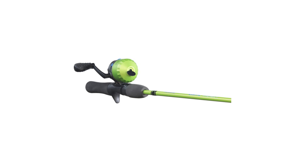 Lew's Crappie Thunder Spincast Reel and Rod Combo, 4ft 6in 2-PC Graphite Rod w/ Light  and Fast, 4.3-1 Ratio, Interchangeable Retrieve, 6lb Line, Green, CTSC46L-2