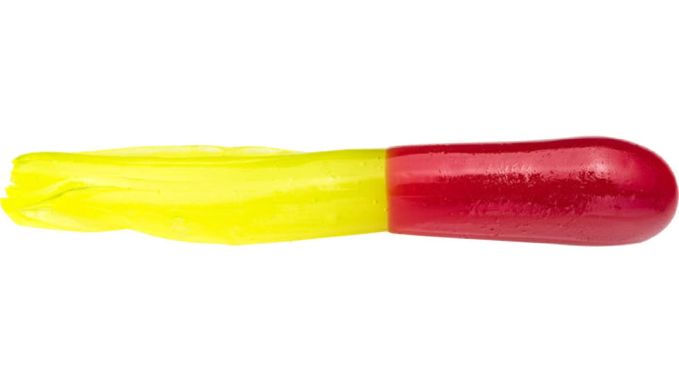 Mr. Crappie Tube Soft Bait, Red-Chartreuse Sparkle, 2in, MRCT2-187