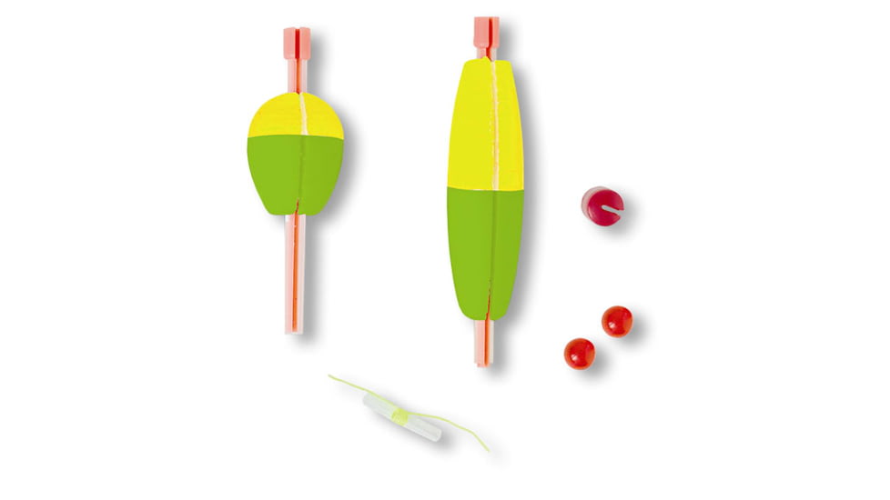 Mr. Crappie Twist On Twist Off Unweighted Pear 1 1/4in, 2 Piece, Yellow/Green, M125P-110YG