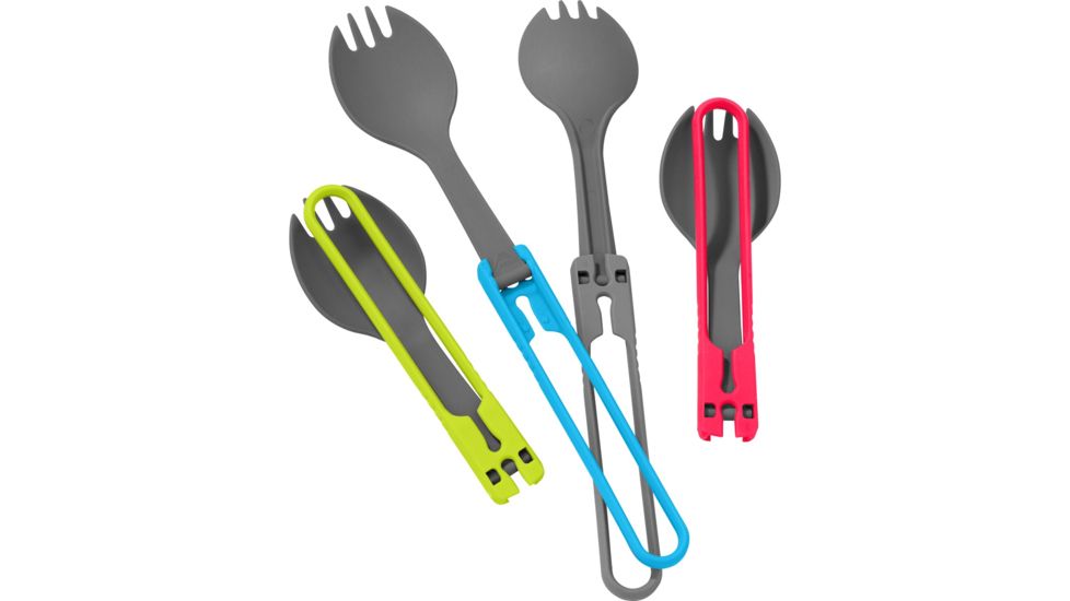 MSR Sporks Utensil Set - 4 Pack, Red/Grey, 3170