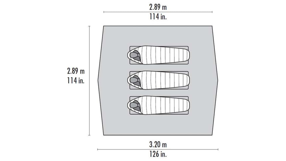 MSR Thru-Hiker Wing, 126x114 in, 3-Person, Amber, 10828