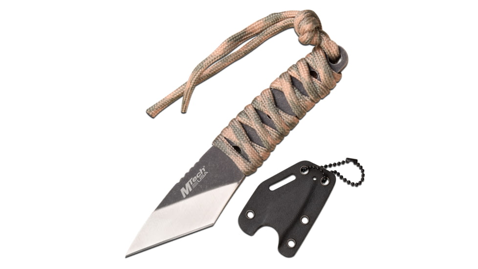 Mtech Wharncliffe Fixed Blade Knife, 1.6 in, 3Cr13 Stainless Steel Stainless Steel, Camo, MT-20-93C