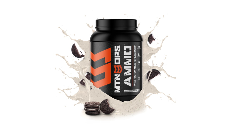MTN OPS Ammo Protein Meal Replacement Powder, 28 Servings, Cookies/Cream, 1014-CC