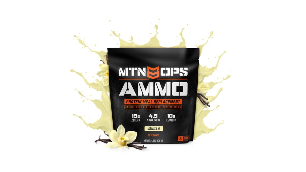 MTN OPS Ammo Protein Meal Replacement Powder, 28 Servings, Vanilla, 1013
